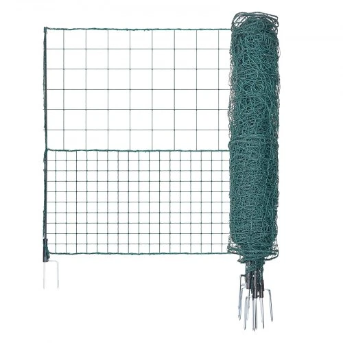 VEVOR Laikina plastikinio tinklo tvora su stulpeliais, 1,05 x 25 m, žalia