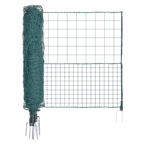 VEVOR Laikina plastikinio tinklo tvora su stulpeliais, 1,05 x 25 m, žalia