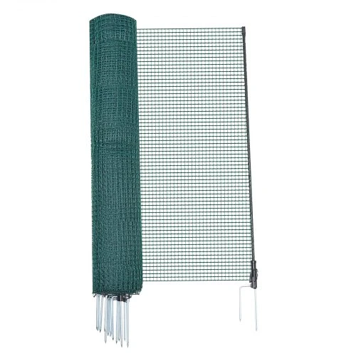 VEVOR Laikina tinklinė tvora su stulpeliais, 15 x 1,2 m, žalia