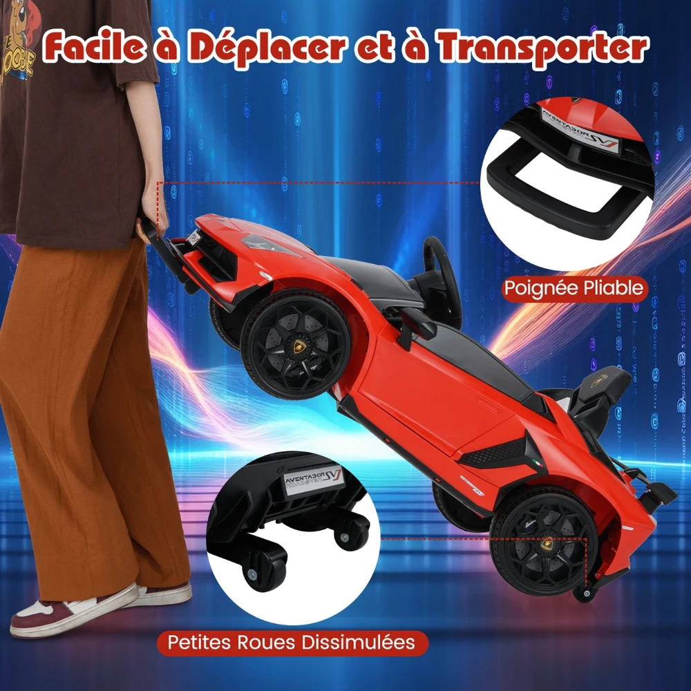 Promotion Lamborghini 12V elektrinis žaislinis automobilis vaikams raudonas spalvos