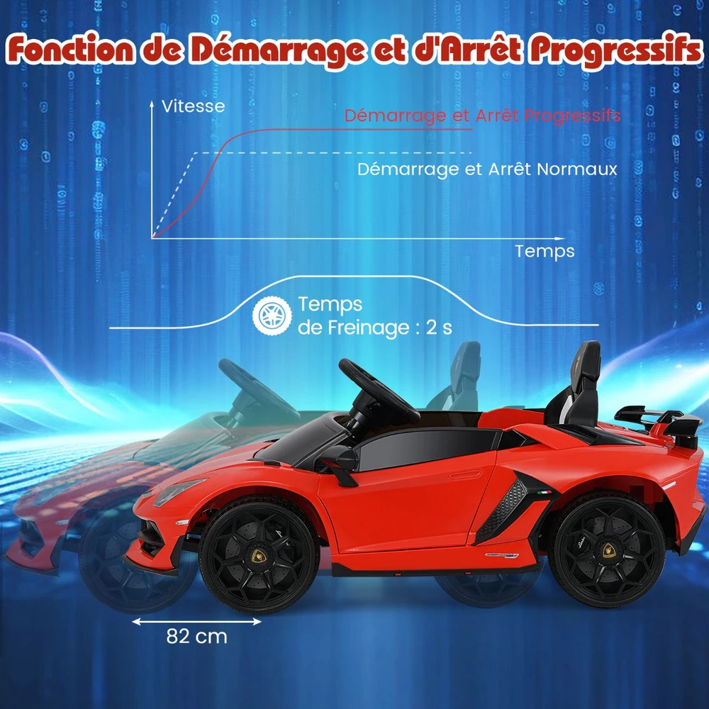 Promotion Lamborghini 12V elektrinis žaislinis automobilis vaikams raudonas spalvos