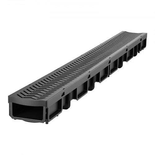 VEVOR Latakinis drenažo kanalas, 5 vnt., HDPE, juodas, 1005 x 103 x 62 mm