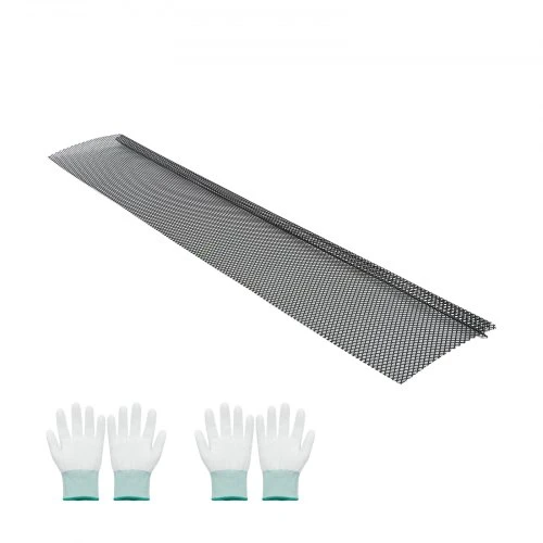 VEVOR Latakų apsauga, plieninė, juoda, 36,58 m, 15 cm, 40 vnt.
