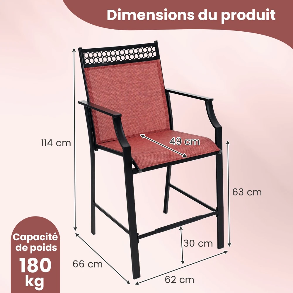 Promotion Lauko baro kėdės 2 vnt, raudonos