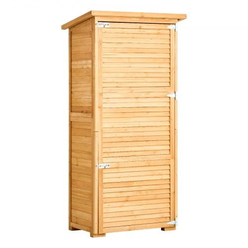 VEVOR Lauko daiktų laikymo spinta HL-001, kedro mediena ir aliuminis, natūrali medžio spalva, 80 x 50 x 162 cm