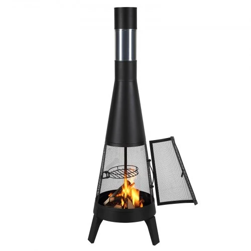 Koduva Lauko kaminas VEVOR 81203L, kūginis, juodas, Ø 51 x 150 cm