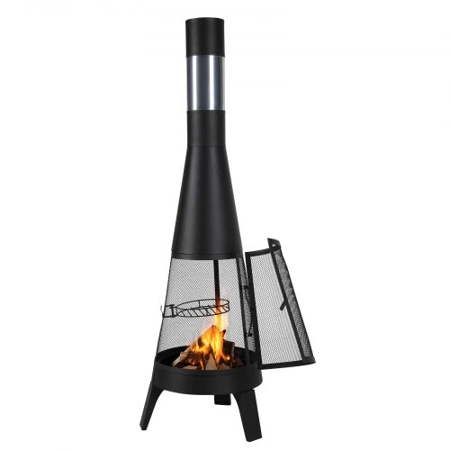 Koduva Lauko kaminas VEVOR 81203L, kūginis, juodas, Ø 51 x 150 cm