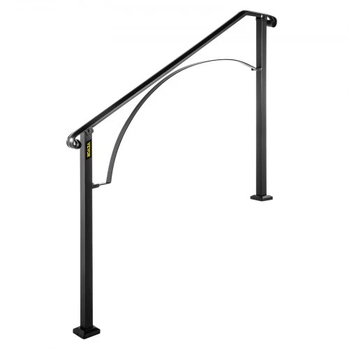 VEVOR Lauko laiptų turėklas Arch#3, 3–4 pakopoms, kaltinė geležis, juodas, 111 cm