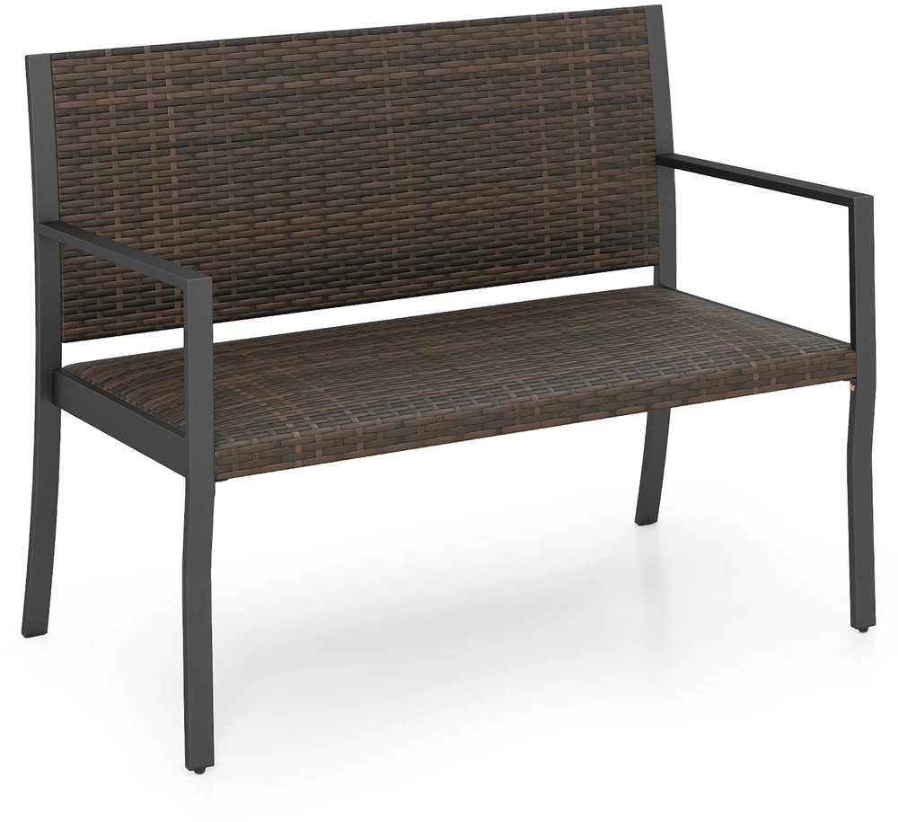 Promotion Lauko loveseat sofa, rudos spalvos, PE rotangas