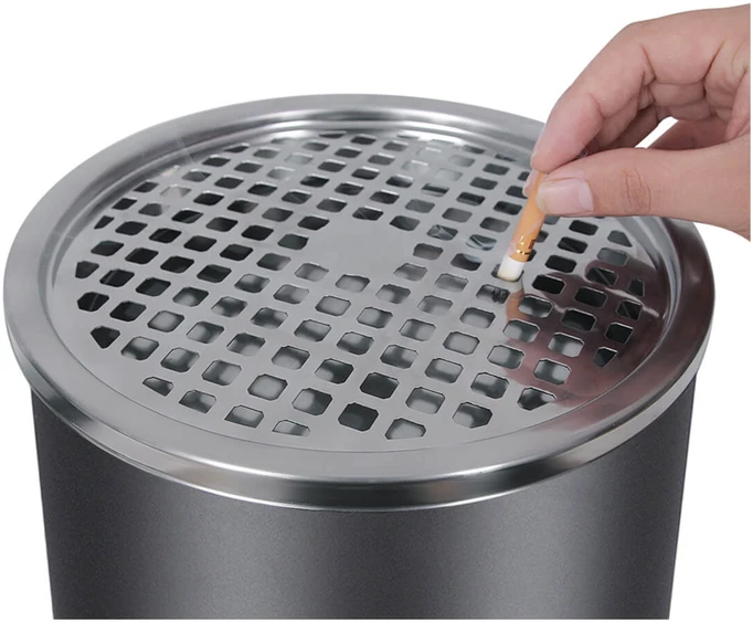 Koduva Lauko pastatoma peleninė su šiukšliadėže, 30 l, juoda, 24,5 x 60,5 cm, su vidiniu kibiru