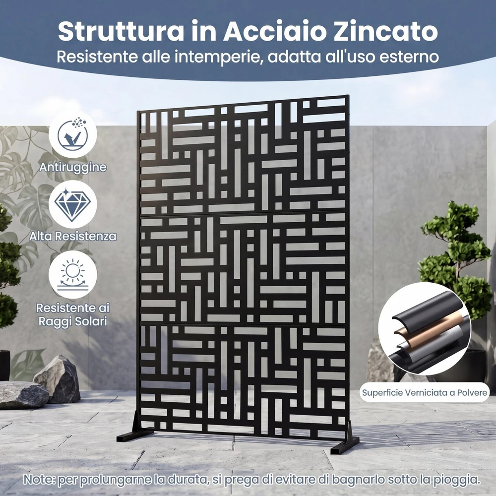 Promotion Lauko privatumo sienelė, cinkuotas plienas, juoda, 120 x 40 x 183 cm