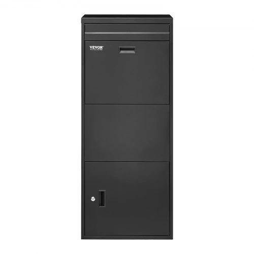 Koduva Lauko siuntų dėžė VEVOR PB-16D su užraktu, cinkuotas plienas, juoda, 120 x 50 x 36 cm