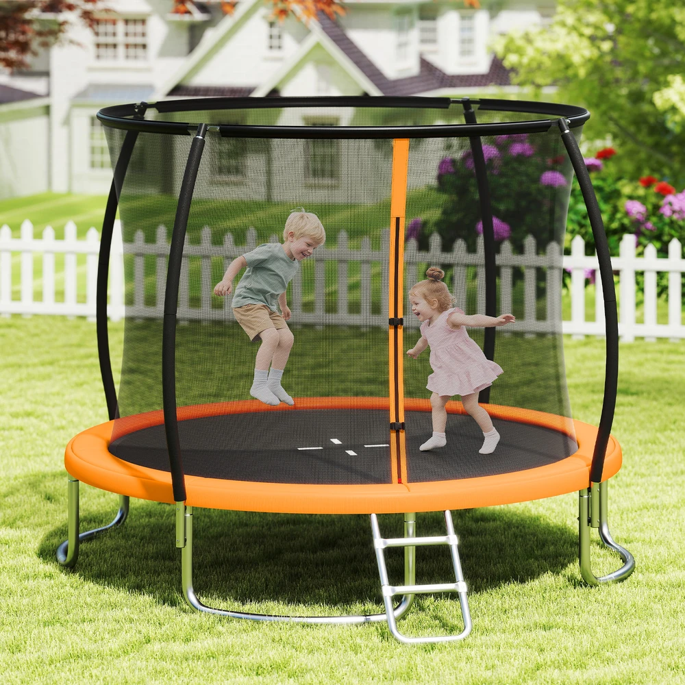 Promotion Lauko sunkiojo trampolinas su apsauginiu tinklu - oranžinė