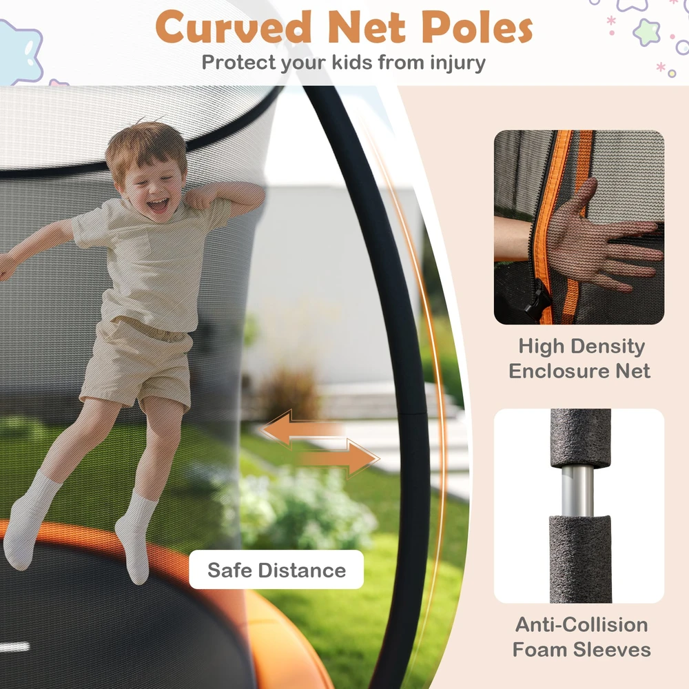 Promotion Lauko sunkiojo trampolinas su apsauginiu tinklu - oranžinė