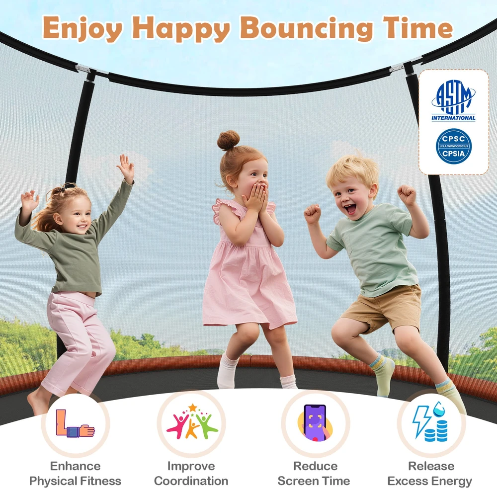Promotion Lauko sunkiojo trampolinas su apsauginiu tinklu - oranžinė