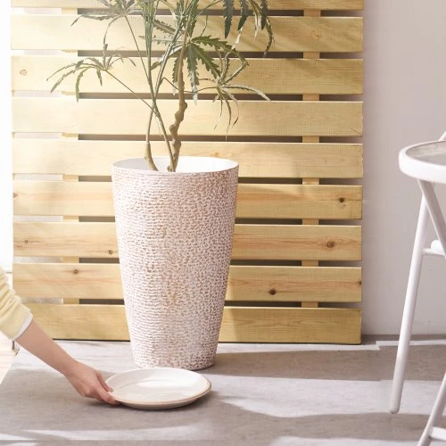 VEVOR Lauko vazonai, 2 vnt., apvalūs, PP, smėlio spalvos, skersmuo 33 cm, aukštis 53 cm