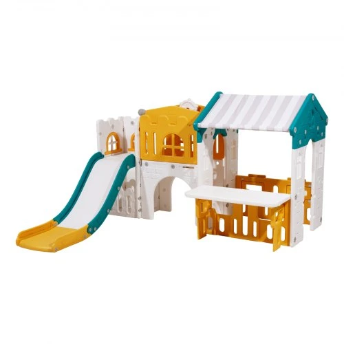 Koduva Lauko žaidimų namelis vaikams VEVOR LY-2889G su čiuožykla, HDPE plastikas, 187 x 151 x 111 cm