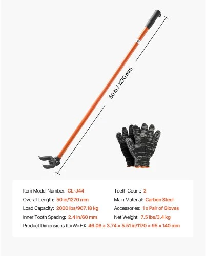 VEVOR Laužtuvas padėklams CL-J44, anglinis plienas, 127 cm, iki 907 kg