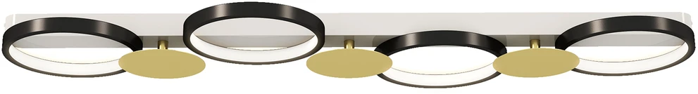 Aosom LED lubinis šviestuvas, 38 W, 1500 lm, 3000K-6500K, juodas auksinis, 100 cm