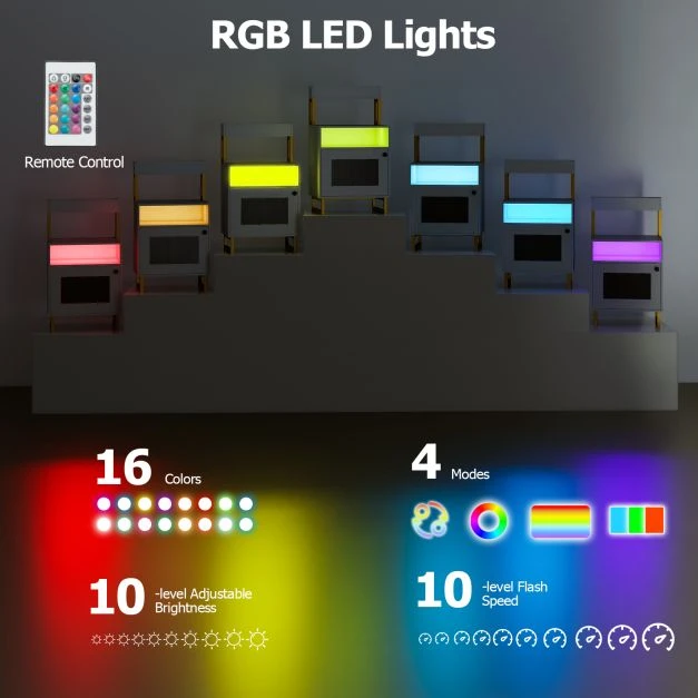Promotion LED naktinis staliukas baltas spalvos 45x40x80 cm