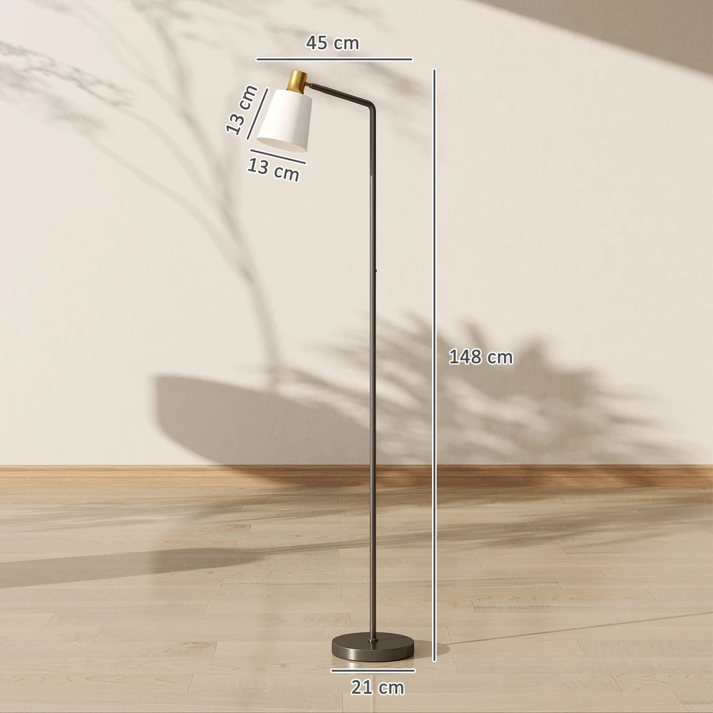 Aosom LED pastatoma grindų lempa, juoda, 45 x 21 x 148 cm
