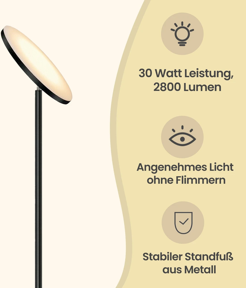 Koduva LED pastatomas šviestuvas, 30 W, su pasukama galvute ir nuotoliniu valdymu, juodas