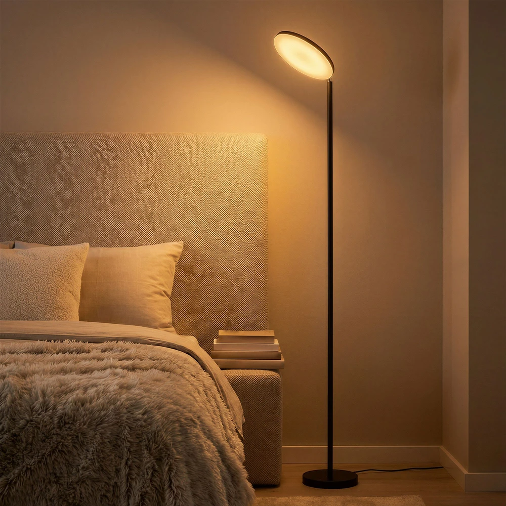 Koduva LED pastatomas šviestuvas, 30 W, su pasukama galvute ir nuotoliniu valdymu, juodas