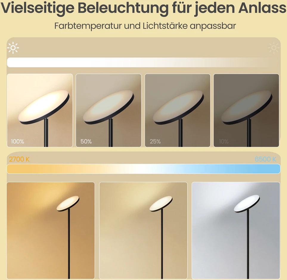 Koduva LED pastatomas šviestuvas, 30 W, su pasukama galvute ir nuotoliniu valdymu, juodas