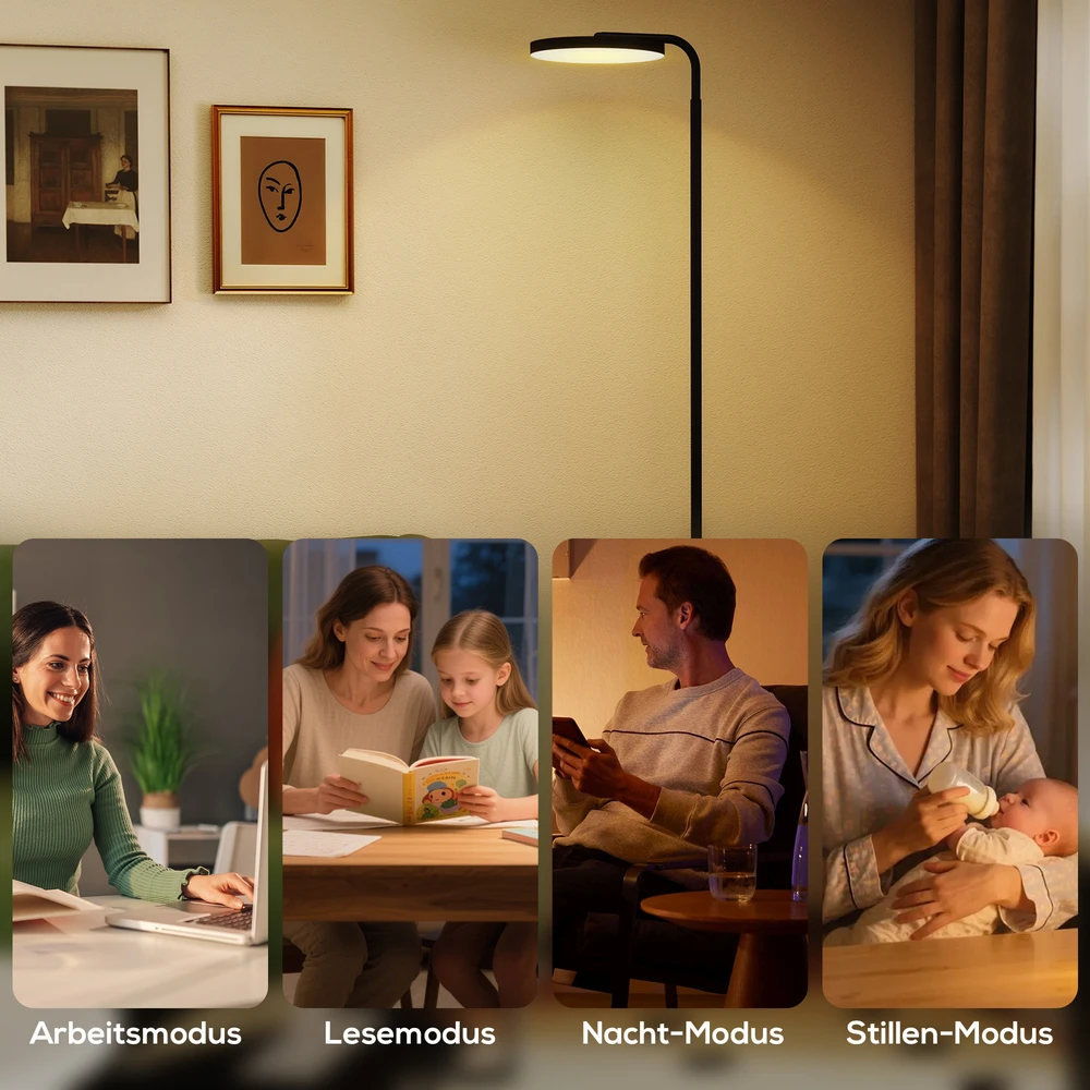 Aosom LED pastatomas šviestuvas su magnetiniu nuotolinio valdymo pultu, reguliuojamas, sukamas, metalas, juodas