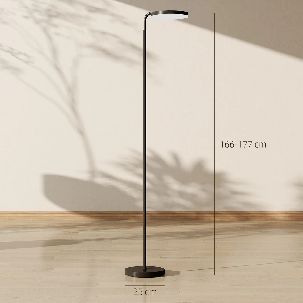 Aosom LED pastatomas šviestuvas su magnetiniu nuotolinio valdymo pultu, reguliuojamas, sukamas, metalas, juodas