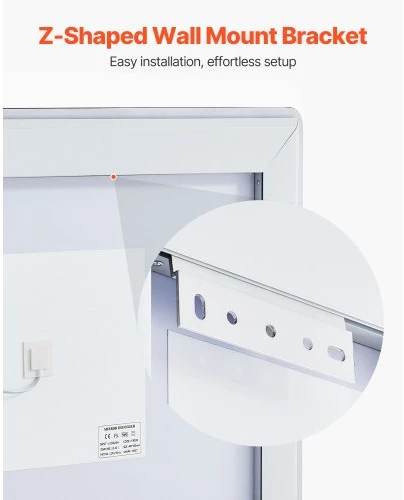 VEVOR LED vonios veidrodis MRH, sieninis, 70 x 100 cm