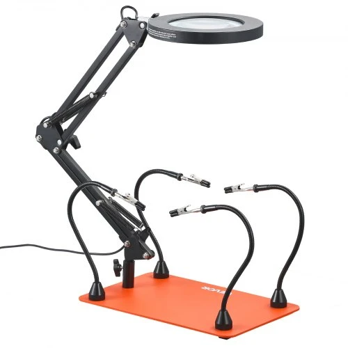 VEVOR Litavimo pagalbinė stotelė LFS0203 su 4 lanksčiomis rankomis, 3X LED didinamąja lempa, 8 W