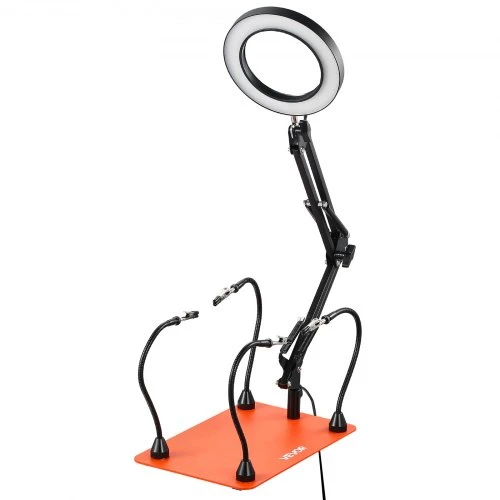 VEVOR Litavimo pagalbinė stotelė LFS0203 su 4 lanksčiomis rankomis, 3X LED didinamąja lempa, 8 W