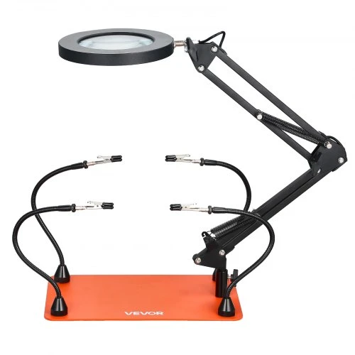 VEVOR Litavimo pagalbinė stotelė LFS0203 su 4 lanksčiomis rankomis, 3X LED didinamąja lempa, 8 W