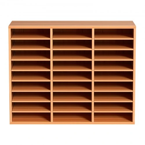 VEVOR Literatūros organizatorius, 27 skyriai, MDF, baltas, 80 x 30,5 x 63 cm