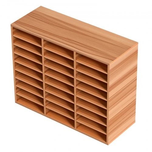 VEVOR Literatūros organizatorius, 27 skyriai, MDF, baltas, 80 x 30,5 x 63 cm