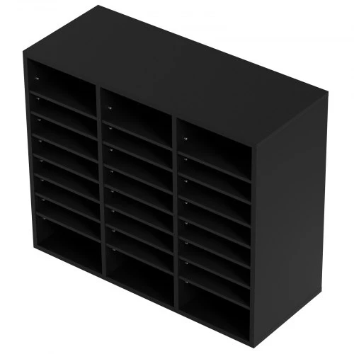 VEVOR Literatūros organizatorius, 24 skyriai, juodas, 74 x 31 x 62 cm