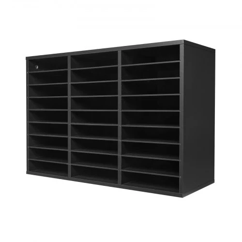 VEVOR Literatūros tvarkyklė, 27 skyriai, juoda, 80 x 30 x 55 cm