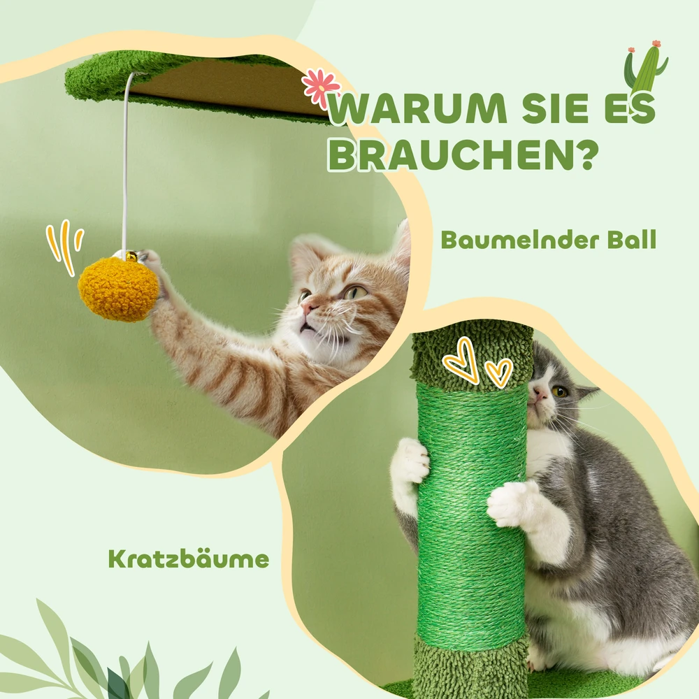 Aosom Lubinis draskyklės bokštas, reguliuojamas 230–275 cm, žalias