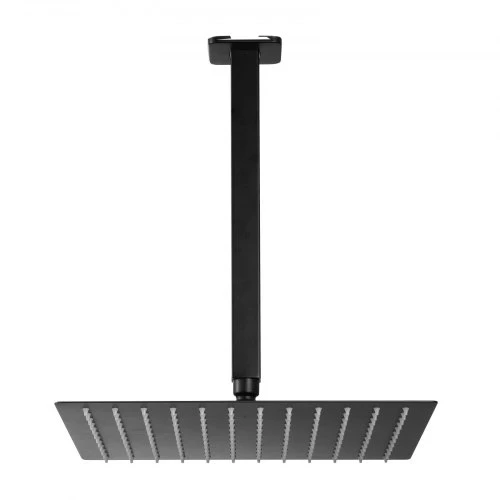 VEVOR Lubinis dušo komplektas DF10-111G, su kvadratine 25,4 cm lietaus dušo galvute ir rankiniu dušu, matinė juoda