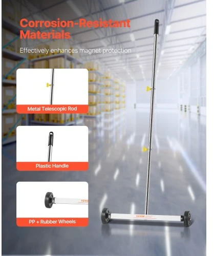 Koduva Magnetinė šluota su ratukais VEVOR QJ8038, 43 cm, iki 4,5kg