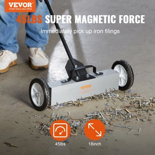 Koduva Magnetinė šluota VEVOR QJ8012-18 su ratukais, 20,4kg, 60 x 17,5 x 129 cm