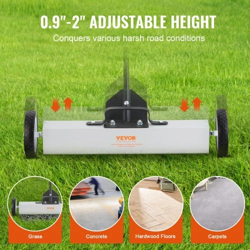 Koduva Magnetinė šluota VEVOR QJ8012-24 su ratukais, 74 cm, iki 22,6kg