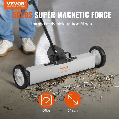 Koduva Magnetinė šluota VEVOR QJ8012-24 su ratukais, 74 cm, iki 22,6kg
