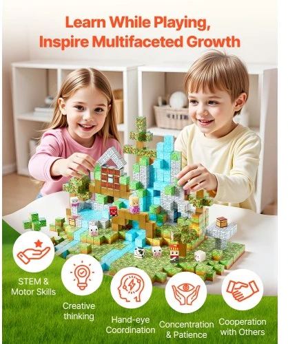 Koduva Magnetinės kaladėlės VEVOR Forest Castle Set, 150 vnt., 3+ m.