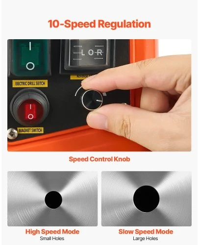 Koduva Magnetinis gręžtuvas VEVOR, 1450 W, 50 mm, 13000 N, 6 grąžtai, 8880E