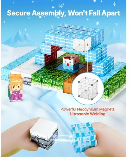 Koduva Magnetinių kaladėlių rinkinys VEVOR Glacier Castle Set, 150 vnt., nuo 3 metų