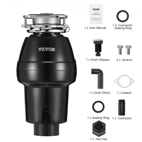 VEVOR Maisto atliekų smulkintuvas JWM-331, 0,37 kW, 3820 aps./min., 3 tvirtinimo varžtai