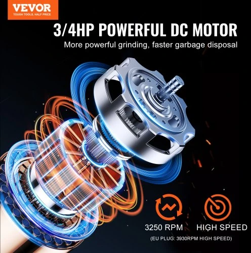 VEVOR Maisto atliekų smulkintuvas JW-V50, 0,56 kW, 3930 RPM