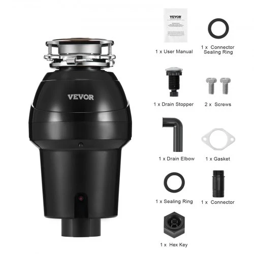VEVOR Maisto atliekų smulkintuvas JWM-931, 0,93 kW, 4060 RPM, 21 x 21 x 39 cm